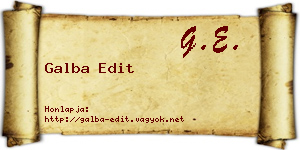 Galba Edit névjegykártya